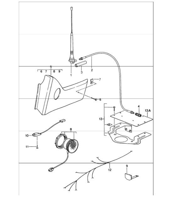 Diagram 911-10 Porsche Boxster 986/987/981 (1997-2016) Elektrische Ausrüstung