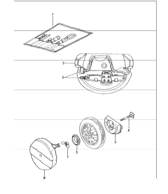 Diagram 001-00 Porsche Cayman S 718 2.5L Manual (350 Bhp) Accessories & others 