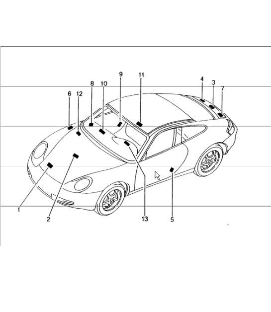 Diagram 001-05 Porsche 997 MK1 Carrera 2 3.6L 2005-08 Accessories & others 