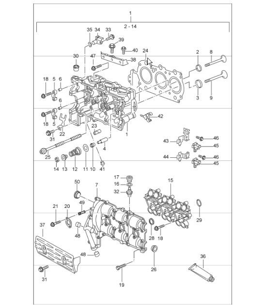 Diagram 103-01 Porsche Boxster 986/987/981 (1997-2016) Motor