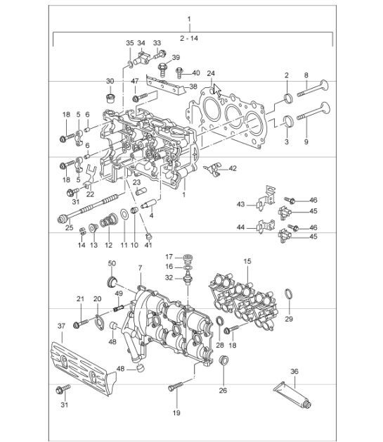 Diagram 103-01 Porsche Macan (95B) MK1 (2014-2018) Moteur