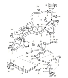 refroidissement par eau - 1 - pour 996 CARRERA 2/4/4S M96.01/02/03/04 1998-05