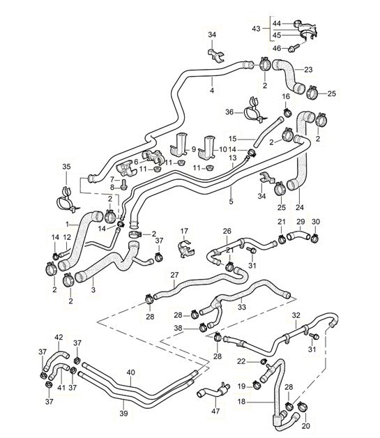 Diagram 105-05 Porsche 993 (911) GT2 1994-97 Motor