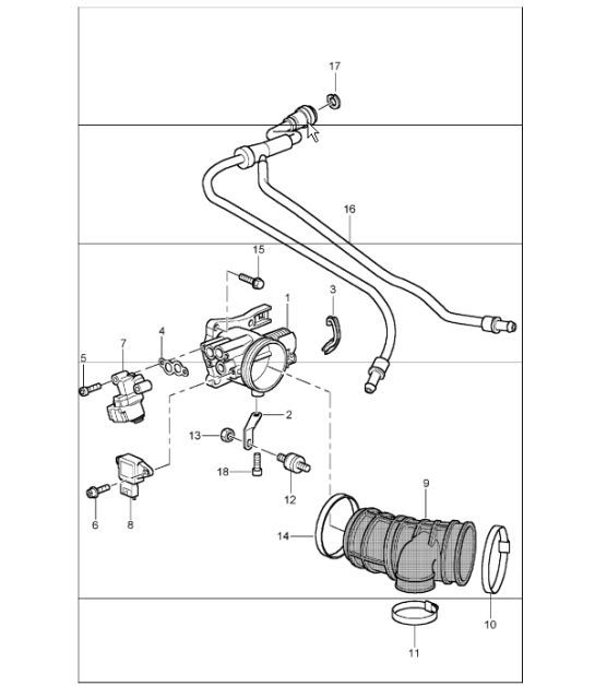 Diagram 107-00 Porsche Cayman T 718 2.0L PDK (300 Bhp) Moteur