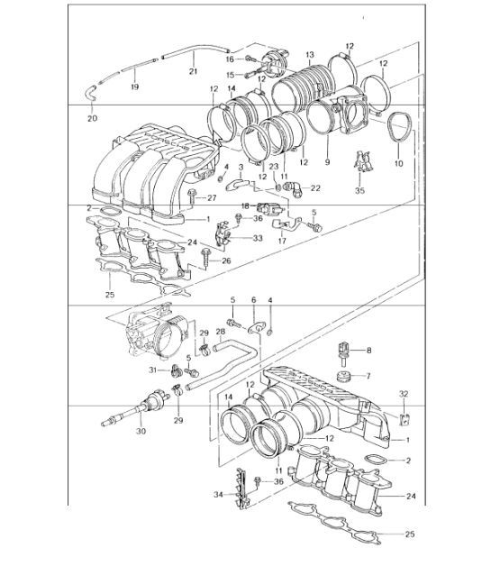 Diagram 107-10 Porsche Cayman 987C/981C (2005-2016) Motore