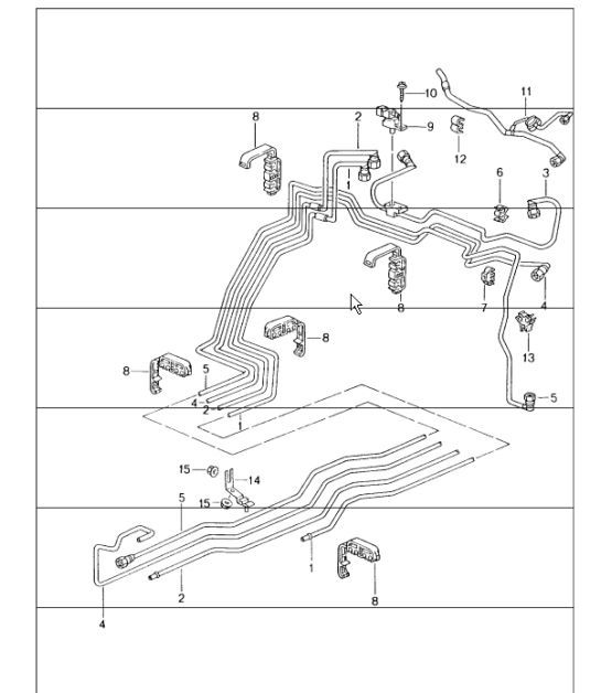 Diagram 201-05 Porsche Macan (95B) MK1 (2014-2018) Sistema di alimentazione, sistema di scarico