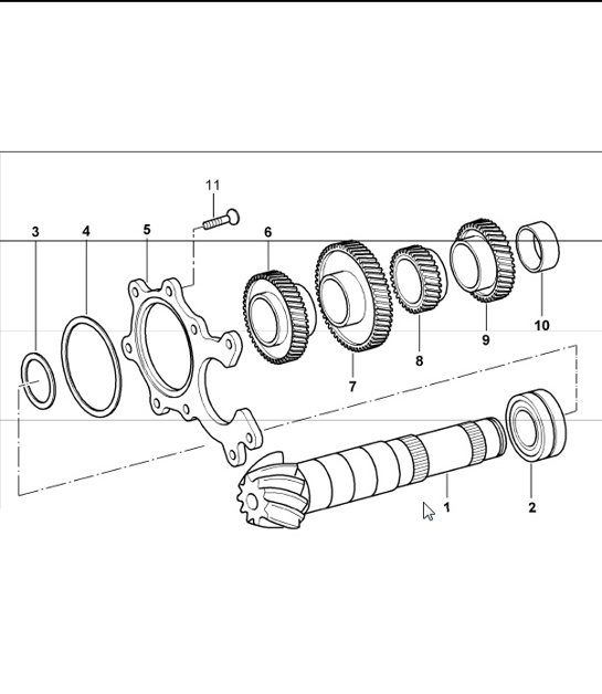 Diagram 303-07 Porsche 997 MK1 Carrera 2 3.6L 2005-08 Trasmissione