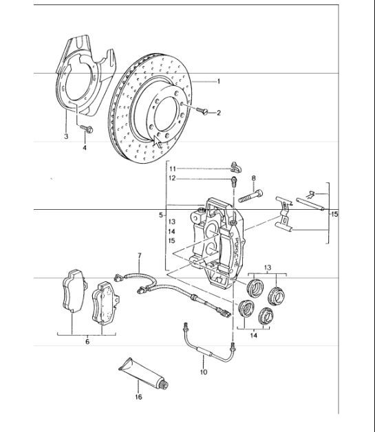 Diagram 602-00 Porsche Cayenne 9PA1 (957) 2007-2010 Wheels, Brakes