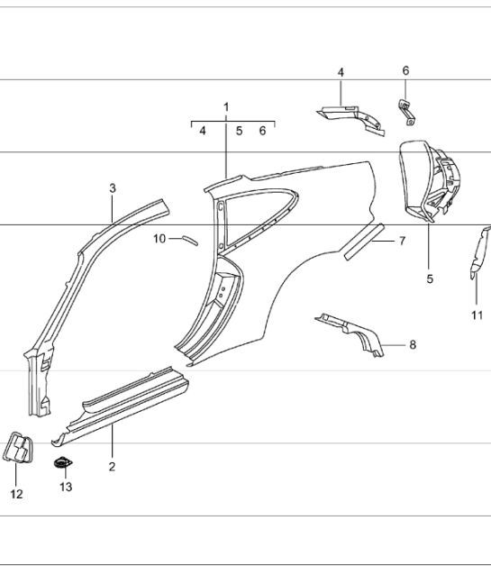 Diagram 801-55 Porsche 991 GT2 RS 3.8L PDK（700马力）  车身
