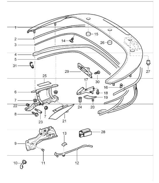 Diagram 811-13 Porsche Cayman 987C/981C (2005-2016) Carrocería