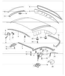 hardtop accessories gaskets 996 M550 (Hard top) 1998-05