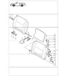 back seat backrest 996 CARRERA CABRIO 1998-05
