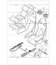 bucket seat with perlon velour cover 996 CARRERA 1998-05