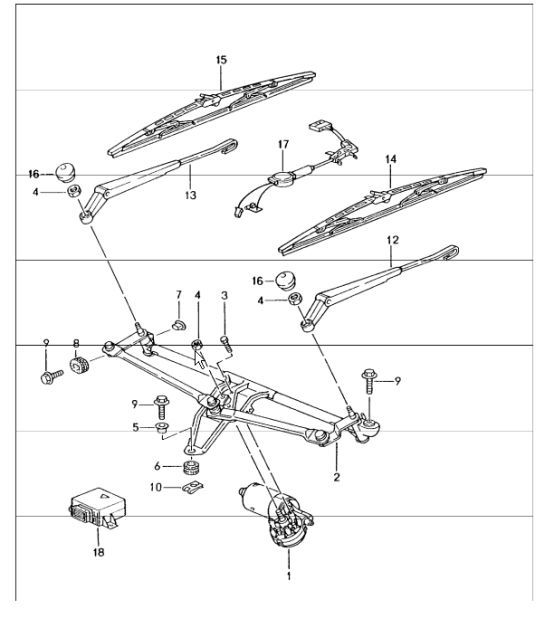 Diagram 904-00 Porsche Macan (95B) MK1 (2014-2018) Équipement électrique