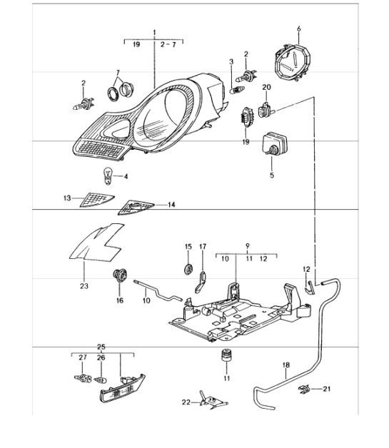 Diagram 905-00 Porsche 997 MK1 GT3 / GT3 RS 2007-09 Electrical equipment