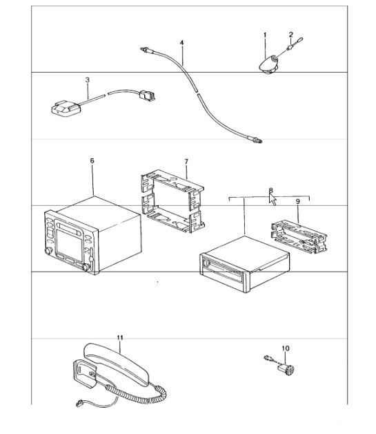 Diagram 911-15 Porsche 996 (911) (1997-2005) Electrical equipment