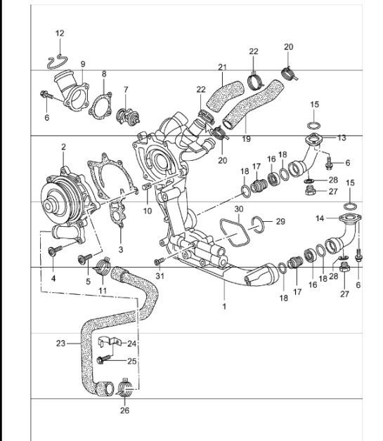 Diagram 105-00 Porsche 993 (911) GT2 1994-97 Motor