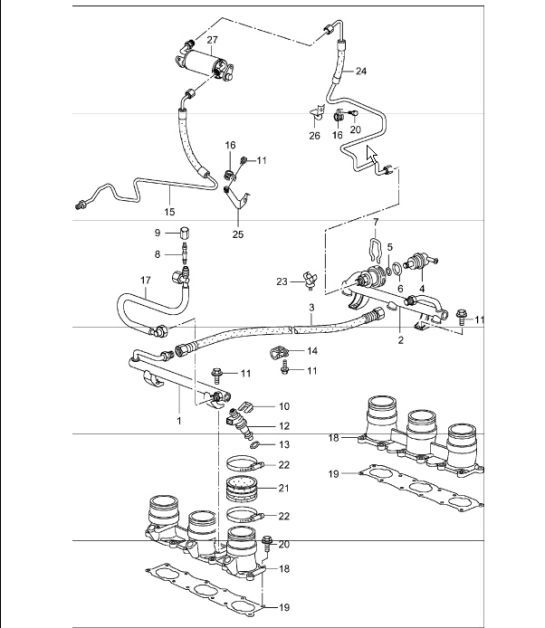 Diagram 107-05 Porsche Macan (95B) MK1 (2014-2018) 引擎