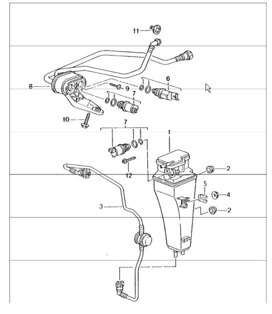 Diagram 201-20 Porsche Boxster 986/987/981 (1997-2016) Kraftstoffsystem, Abgassystem