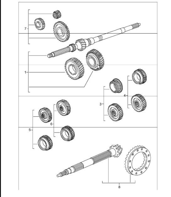 Diagram 303-01 Porsche 996 (911) (1997-2005) Transmission