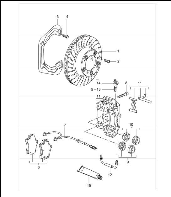 Diagram 603-00 Porsche Cayman GTS 718 2.5L PDK (365 Bhp) Wheels, Brakes