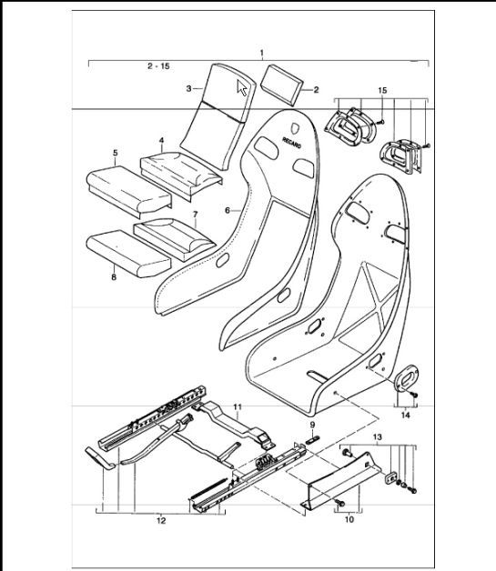 bucket seat, perlon velour 996 TURBO / GT2 2001-05