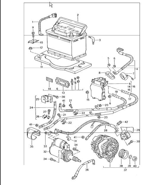 Diagram 902-05 Porsche 997 MK1 GT3 / GT3 RS 2007-09 Electrical equipment