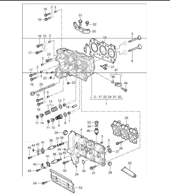Diagram 103-00 Porsche Boxster 986/987/981 (1997-2016) Motor