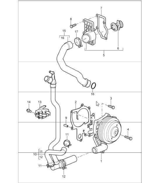 Diagram 105-00 Porsche 996 (911) (1997-2005) Engine