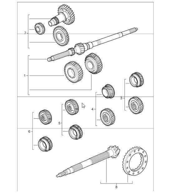Diagram 303-00 Porsche Macan (95B) MK1 (2014-2018) Transmission