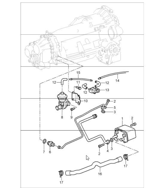 Diagram 360-00 Porsche 356A 1955-59 Transmission