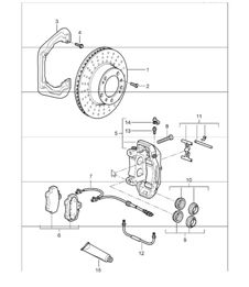disc brake rear axle for 997.1 CARRERA 2 and  997.1 CARRERA 2S 2005-08