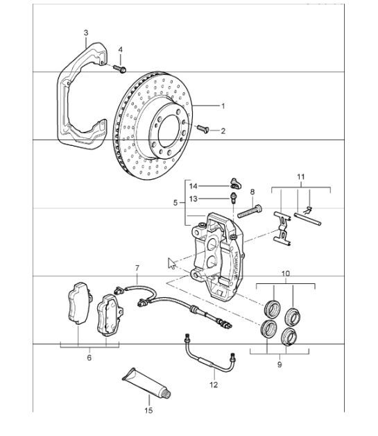 Diagram 603-00 Porsche Macan (95B) MK1 (2014-2018) Räder, Bremsen