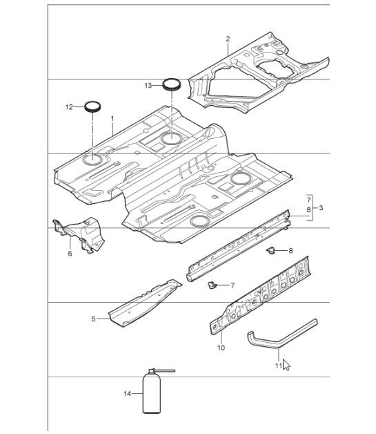 Diagram 801-20 Porsche 996 (911) (1997-2005) Body