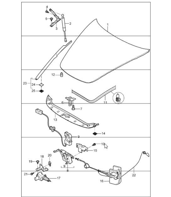 Diagram 803-00 Porsche 356 (1950-1965)  车身