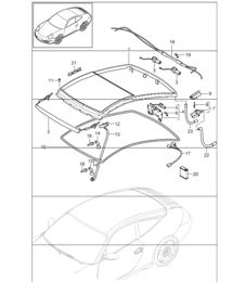 glass roof 997.1 CARRERA C4 / C4S TARGA 2005-08