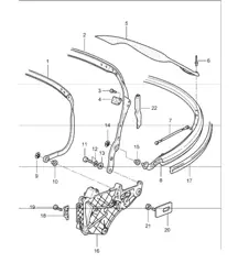 convertible top frame single parts 997.1 2005-08