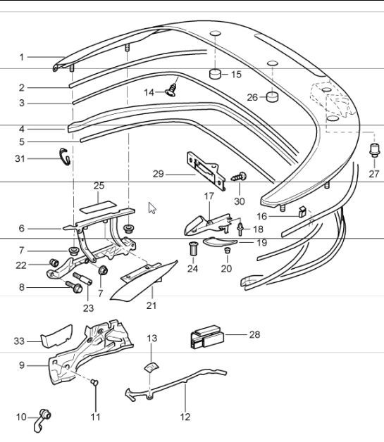 Diagram 811-13 Porsche 997 MK1 Carrera 2 3.6L 2005-08 Body