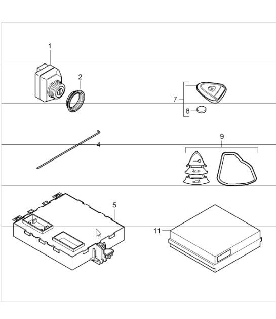 Diagram 901-04 Porsche Cayenne 92A (958) 2010-2017 Electrical equipment