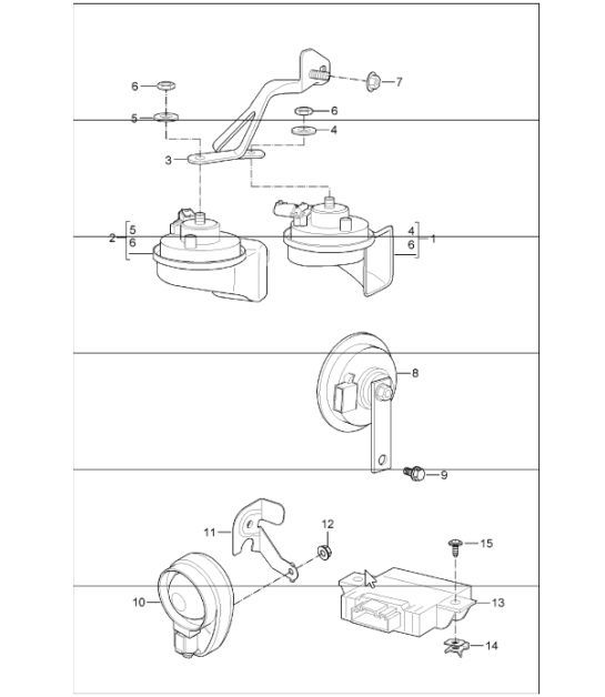 Diagram 903-00 Porsche Panamera 970 MK2 (2014-2016) Materiale elettrico