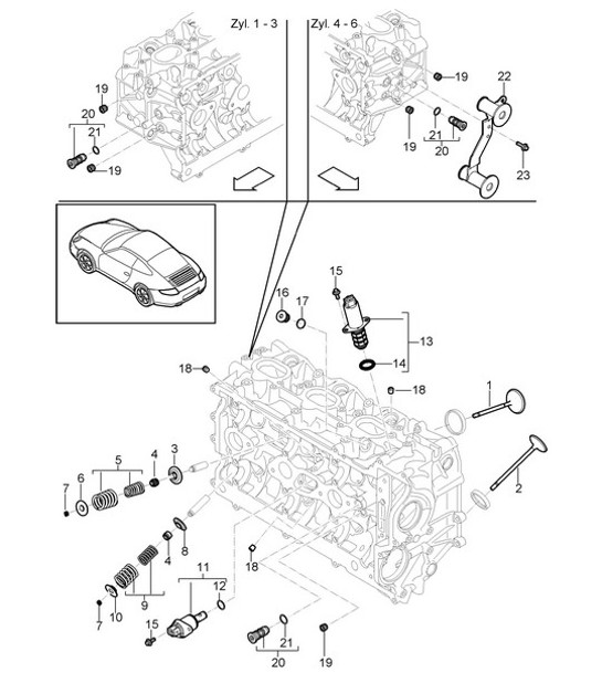 Diagram 103-005 Porsche Cayenne Turbo S V8 4.8L Petrol 550HP Engine