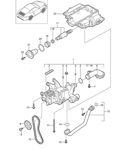 Diagram 104-000 Porsche Cayenne 9PA (955) 2003-2006 Engine