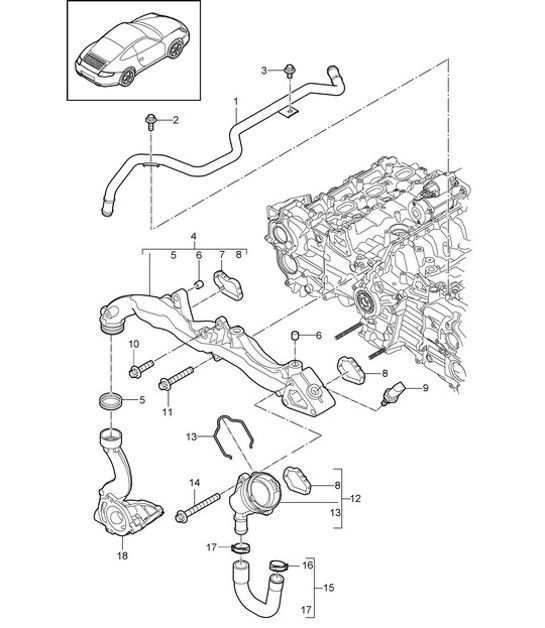 Diagram 105-003 Porsche Macan (95B) MK1 (2014-2018) Motor