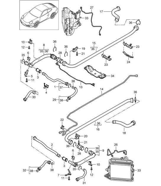 Diagram 105-010 Porsche Macan (95B) MK1 (2014-2018) Engine
