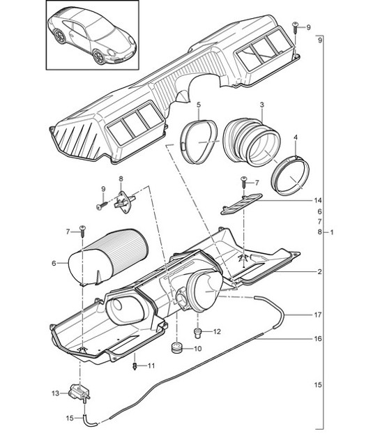 Diagram 106-000 Porsche Macan (95B) MK1 (2014-2018) Engine