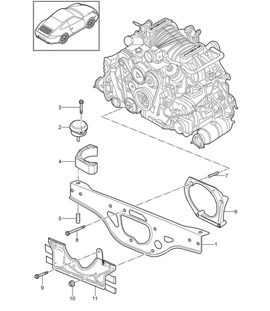 Diagram 109-000 Porsche Cayman 718C (982C) 2017>> 引擎