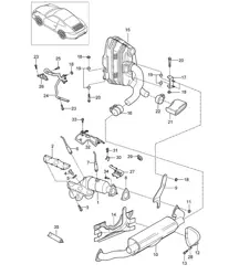 Exhaust system (A101,102) 997.2 Carrera 3.6L / 3.8L 2009-12