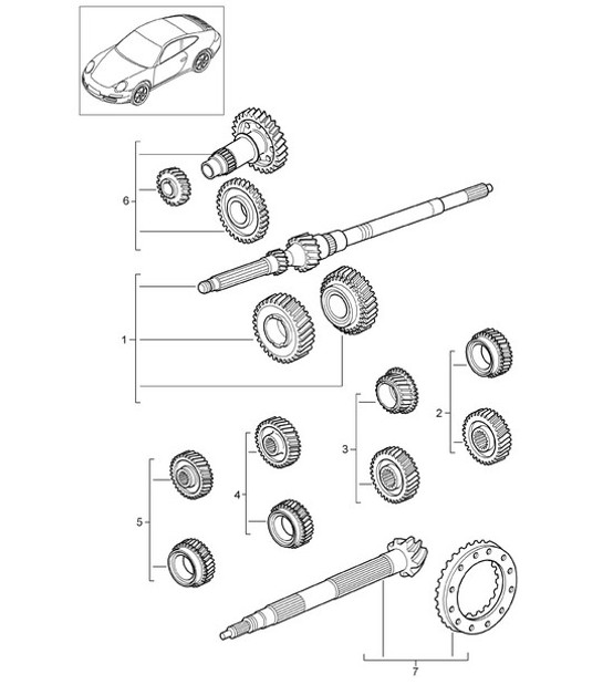 Diagram 303-000 Porsche 997 (911) MK2 2009-2012 Transmission