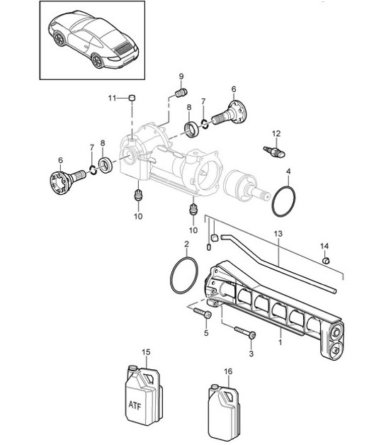Diagram 305-016 Porsche 996 (911) (1997-2005) Transmission