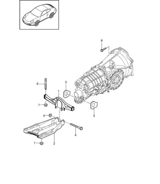 Diagram 306-000 Porsche 997 (911) MK2 2009-2012 Transmisión